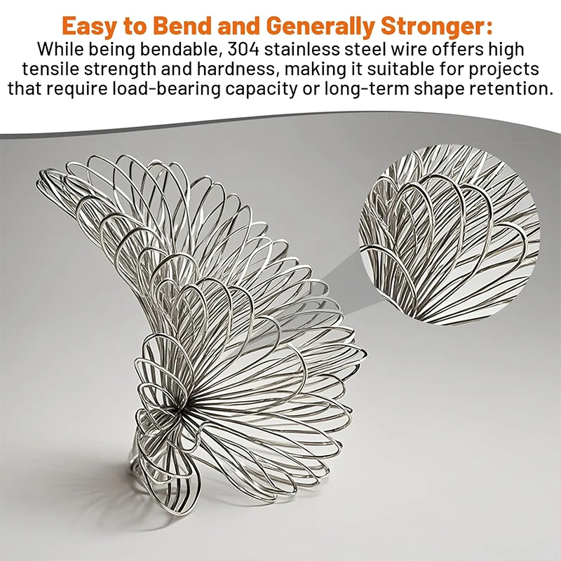 1-100m 304 stainless steel soft steel wire diameter 0.02-3mm Anti-Rust Craft Wire for Lashing DIY