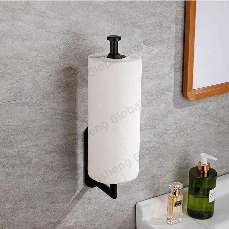 New Bathroom Paper Roll Towel Holder with damping effect punch-free Wall Mount Paper Roll Holder steel bathroom accessories