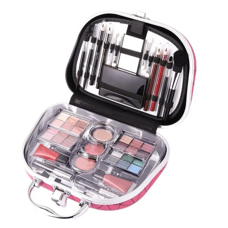 Kit de maquillage pour le visage, crayon à lèvres, applicateur, miroir, brillant à lèvres, fard à paupières, mascara, eye-liner, pinceau à lèvres, trousse à cosmétiques