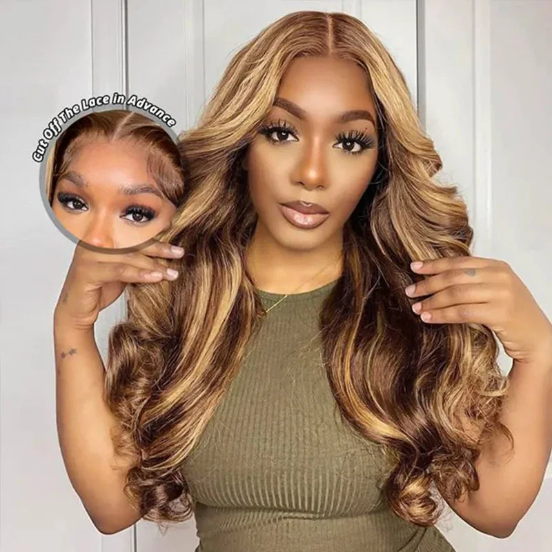 Highlight Wigs Human Hair Brazilian Body Wave Lace Front Wigs For Women 13x6 HD Lace Frontal Wig Water Wave Lace Front Wig