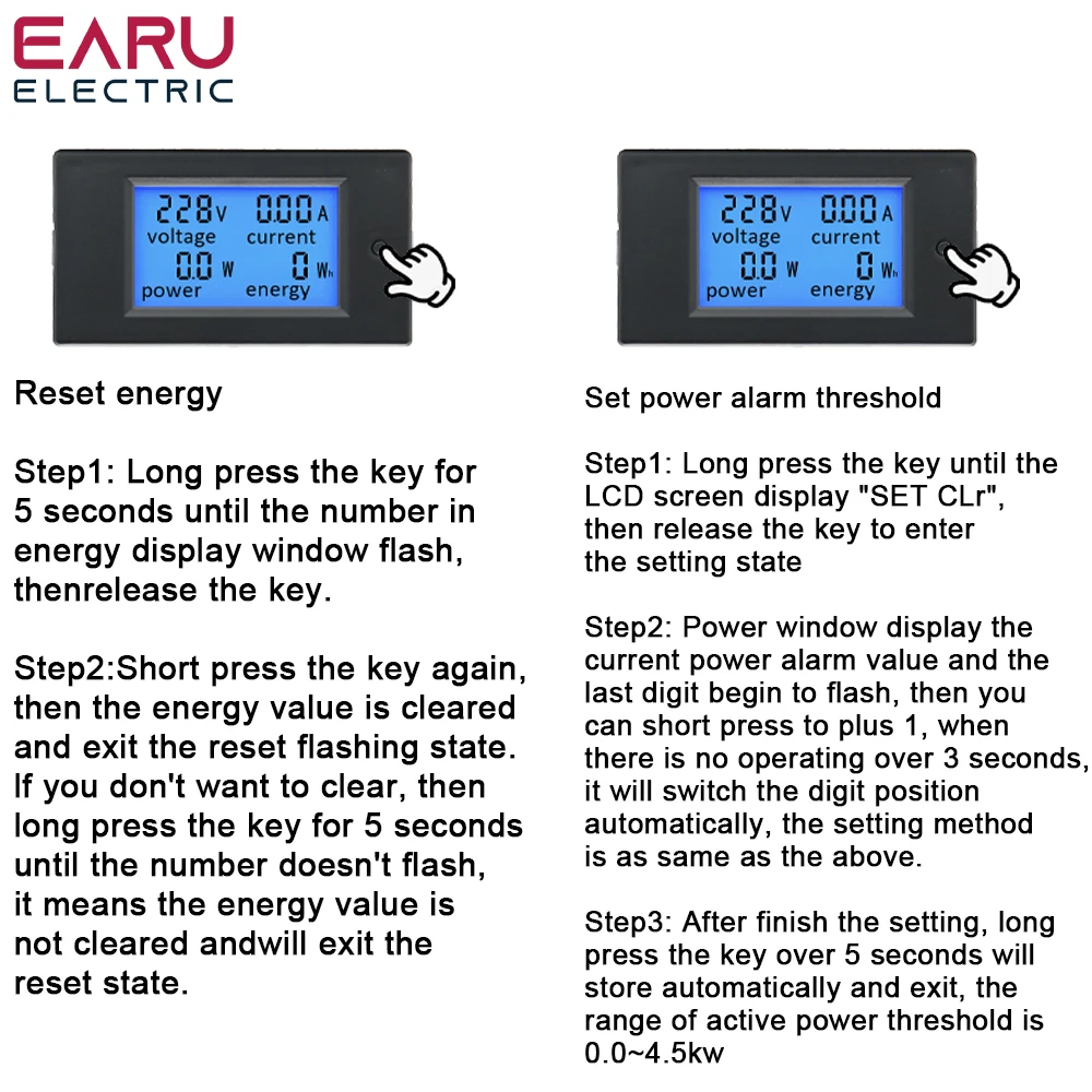 20a 100a AC 80-260V DC 6,5-110V digitale LED-Anzeige Voltmeter Ampere meter Watt meter Leistungs energie zähler 12V 24V 220V V Volt Tester