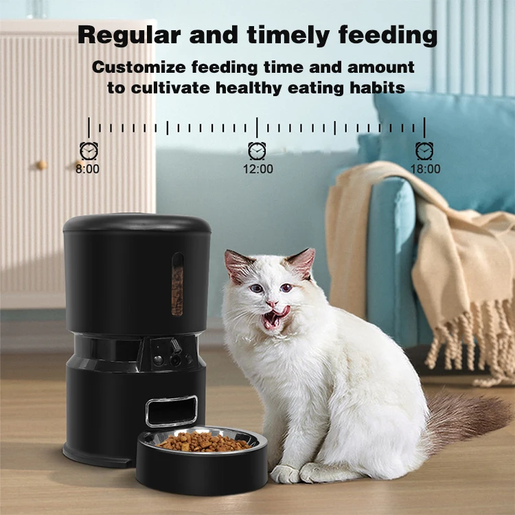 4L Smart Automatic Timed Cat Food Dispenser Auto Pet Feeder For Cats With Voice Recording