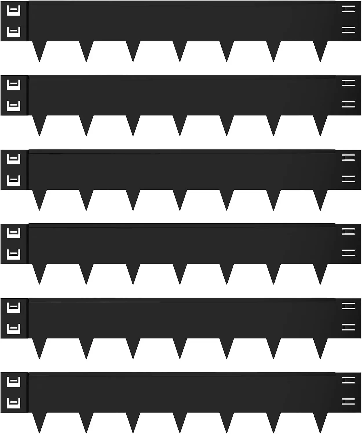 Galvanized Steel Landscape Edging - 40 Inch Strips, 8 Inch Depth, 6-Pack Black Bendable Metal Edging - 20FT Total Length
