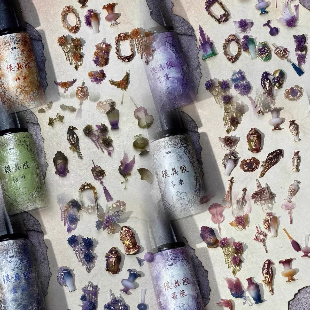 1Pc Geschnitzte Gel für Nagel Form UV Gel Kristall Kleber Transluzenten 3D Acryl Form Werkzeug Set Pro Nagel saloon DIY Silikon Nail art Gule