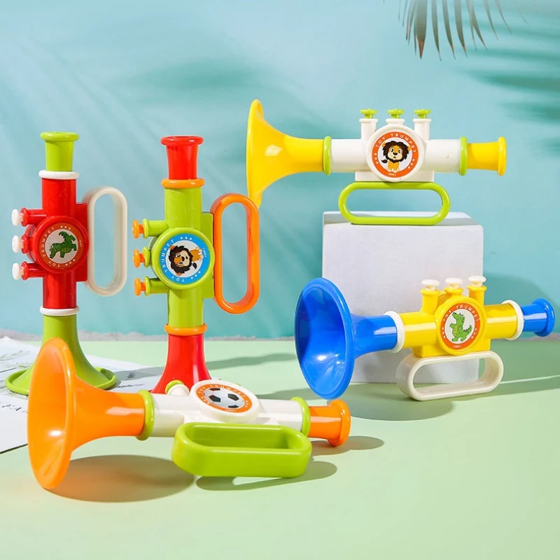 1PC ミニベビートランペットおもちゃ子供早期モンテッソーリ教育玩具カラフルな楽器ゲーム子供のためのギフトホーンおもちゃ