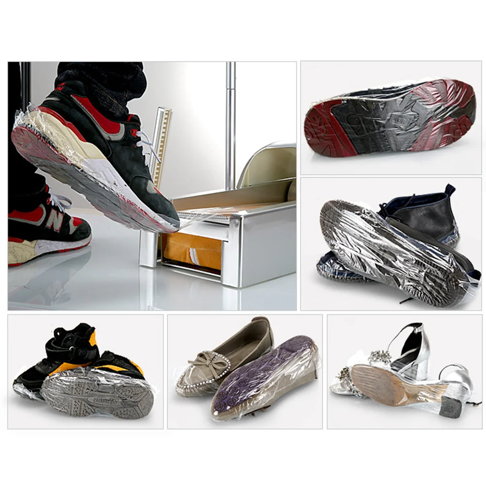 

1 Roll 109 Yards 15Cm Wide Transparent Pe Disposable Film For Automatic Shoe Cover Dispenser Floor Protection Shoe Covers