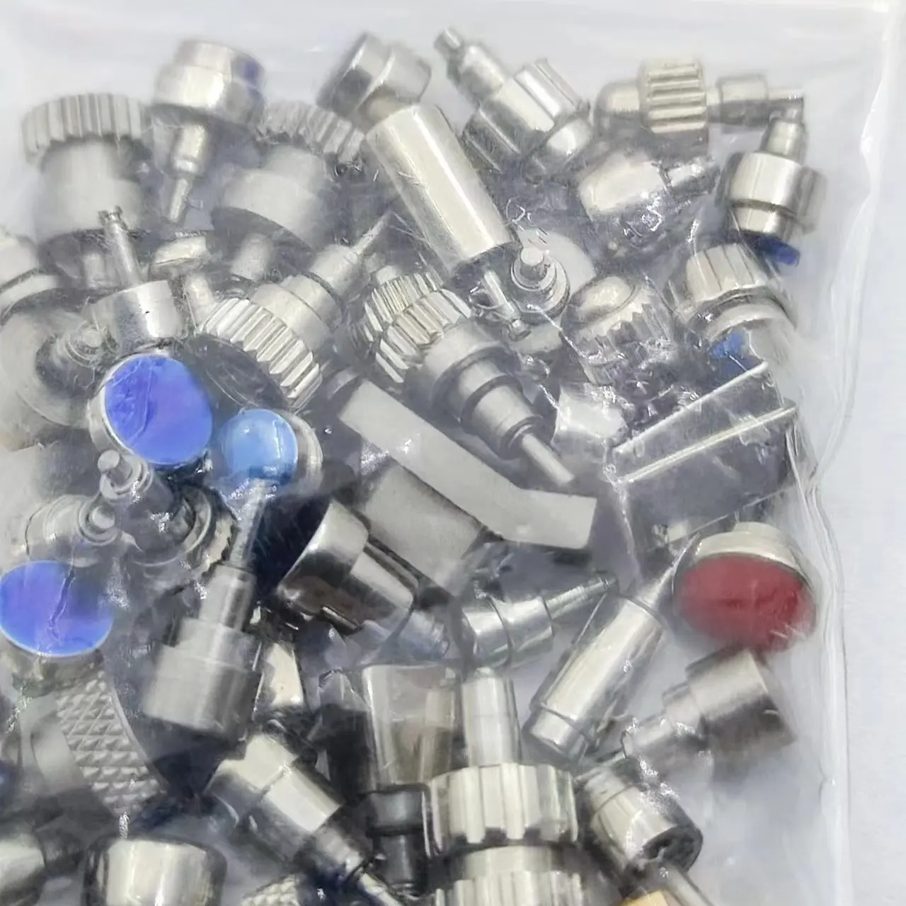 Watch accessories, button buttons, all steel handle heads, various sizes, mixed handle heads,50 pieces per pack