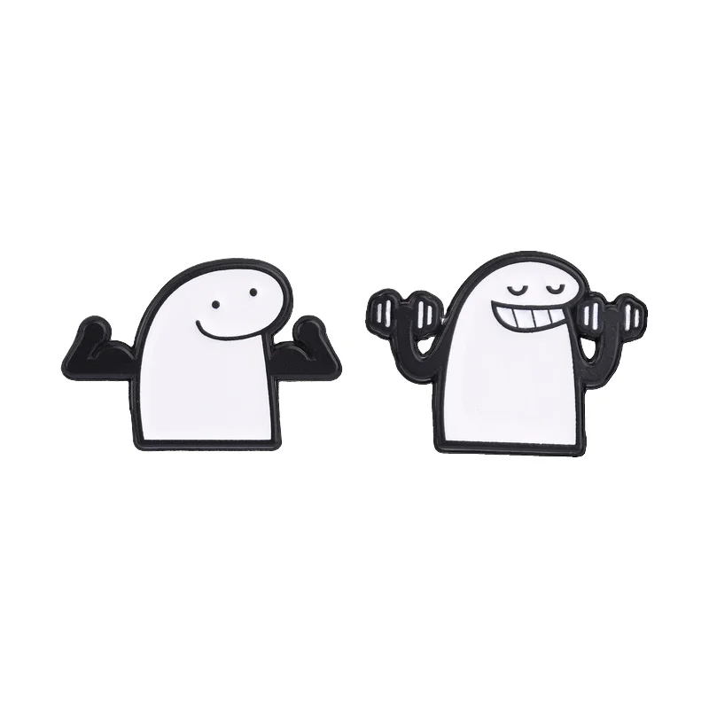 Pin Esmaltado de Metal Flork Meme con Figura Musculosa Levantando Mancuerna, Humor de Gimnasio, Broche para Bolso y Solapa, Joyería de Moda, Regalos