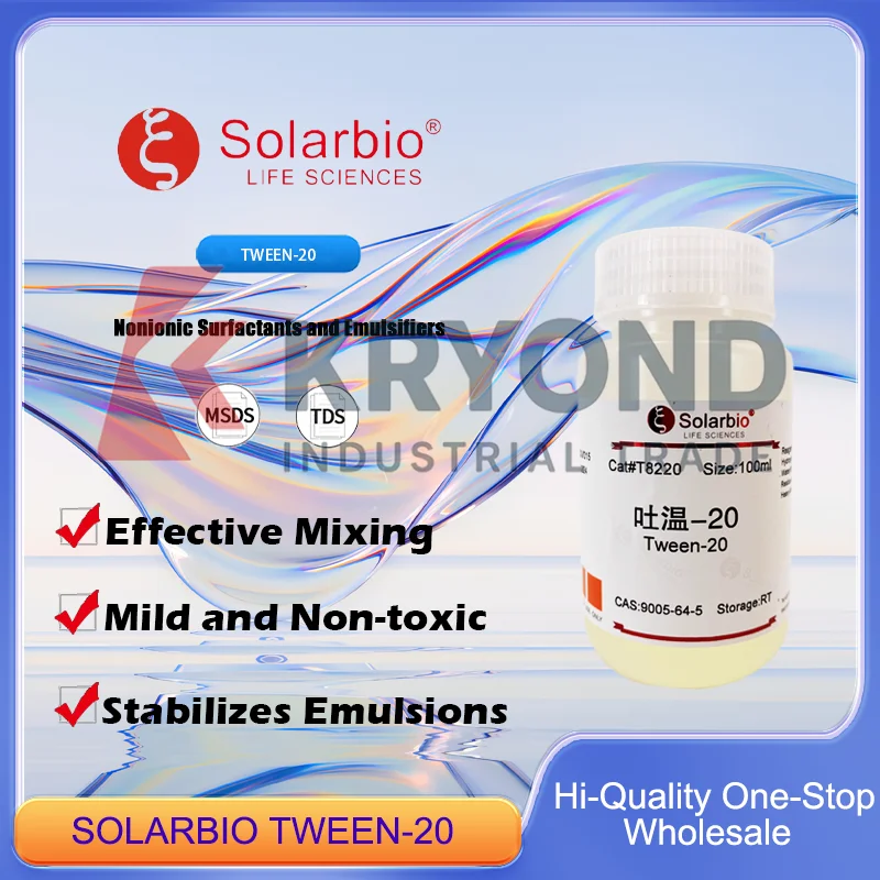 

SOLARBIO TWEEN-20 Emulsifier for Effective Mixing and Stabilizing in Laboratory and Industrial Applications Original Product