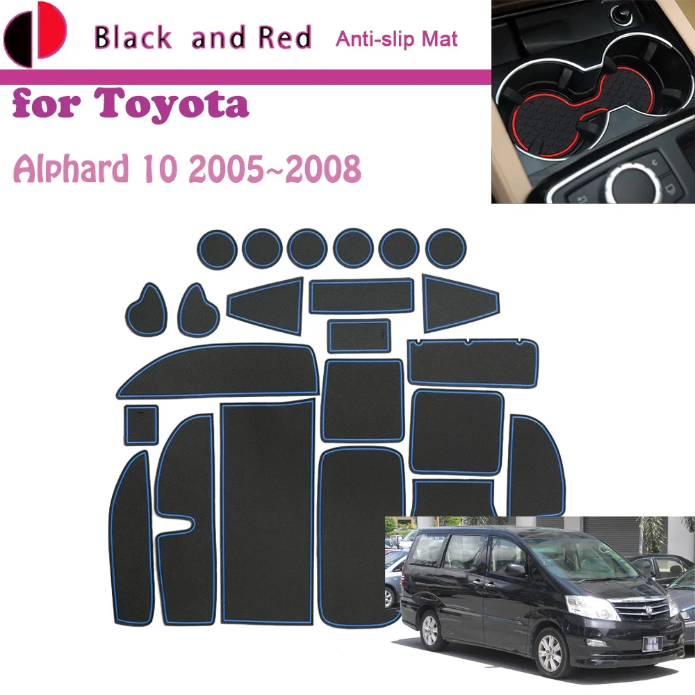 

Rubber Door Groove Mat for Toyota Alphard 10 AH10 V MZ 2005~2008 Cup Holder Cushion Gate Slot Coaster Dust-proof Car Sticker Pad