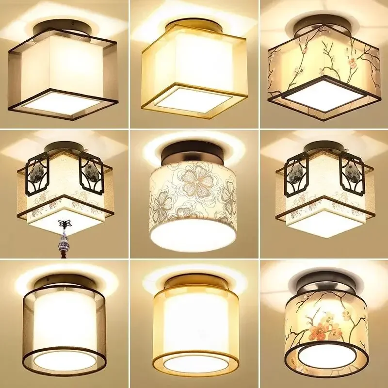 

New Chinese Style Small Ceiling Light Porch Staircase Light Bedroom Modern Iron Art Entrance Hall Balcony Corridor Light Etc