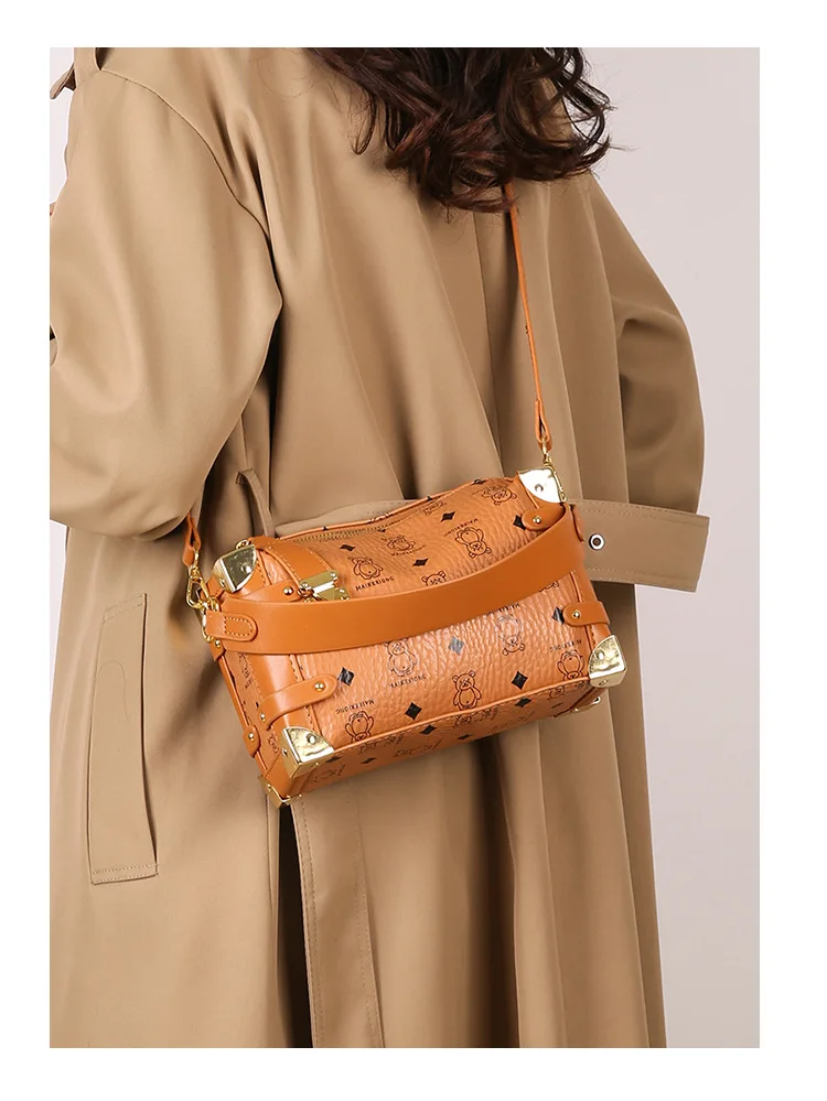 

2025 New Luxury Box Bag for Women - Retro Print Tote Bag, Stylish Crossbody/Shoulder Purse, High-End Work Bag