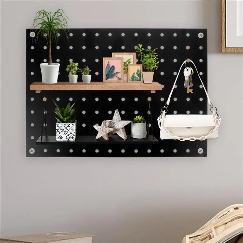 1Pcs Metal Perforated Board Iron Pegboard Panels Tool Organizer Wall Mount Workbench Pegboard Display Panel Pegboard Accessories