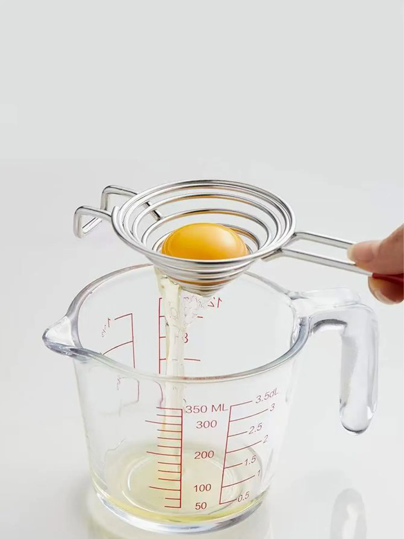 البيض الأبيض وفاصل صفار الفولاذ المقاوم للصدأ المنزلية البروتين والبيض فصل السائل تصفية فاصل البيض 1 قطعة #4