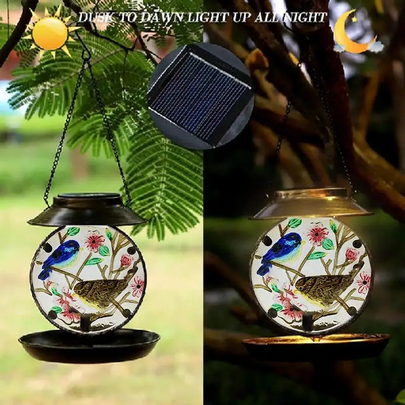 

Bird Feeders For Outside Chew-Proof Wild Bird Feeder Durable Metal Bird Feeder With Light And Hangings Chain