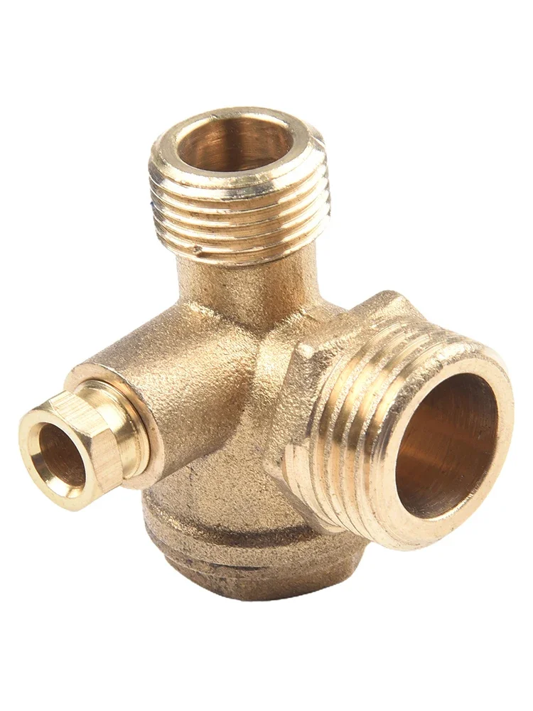 G1/2 Air Compressor 3-Port Brass Male Threaded Check Valve Connector Tool Herramientas Ferramentas Navaja Multimeter