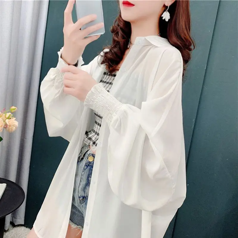 Ice Silk Sunscreen Clothes for Women Long Sleeves 2025 New Summer Korean Version Loose UV Anti-ultraviolet Chiffon Jacket