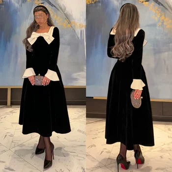 Personalizado requintado elegante jérsei plissado arco em camadas a linha pescoço quadrado midi vestidos sob medida vestidos de ocasião combinando formal