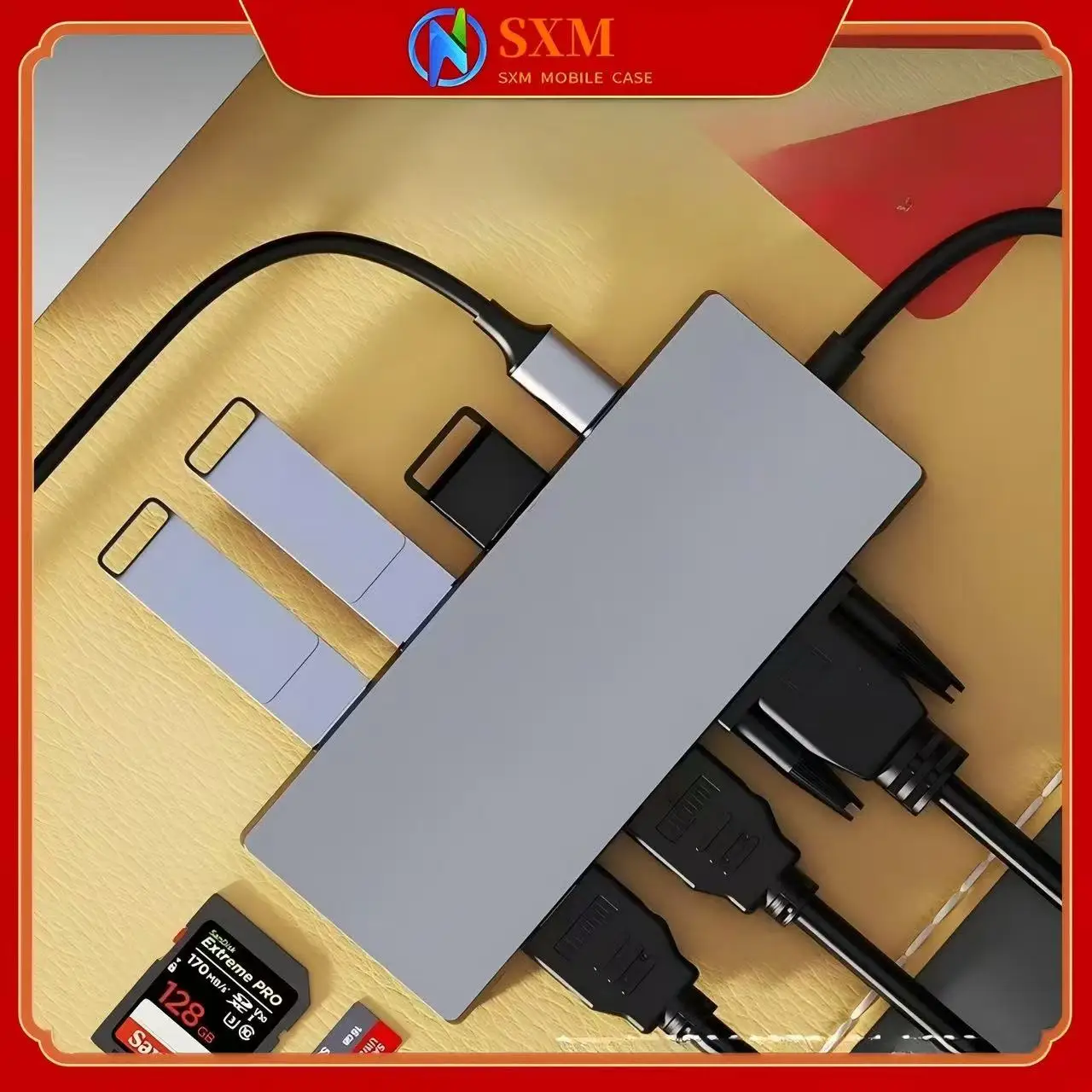 

TYPE-C Docking Station Type-c 9-in-1 Hub Tablet Notebook