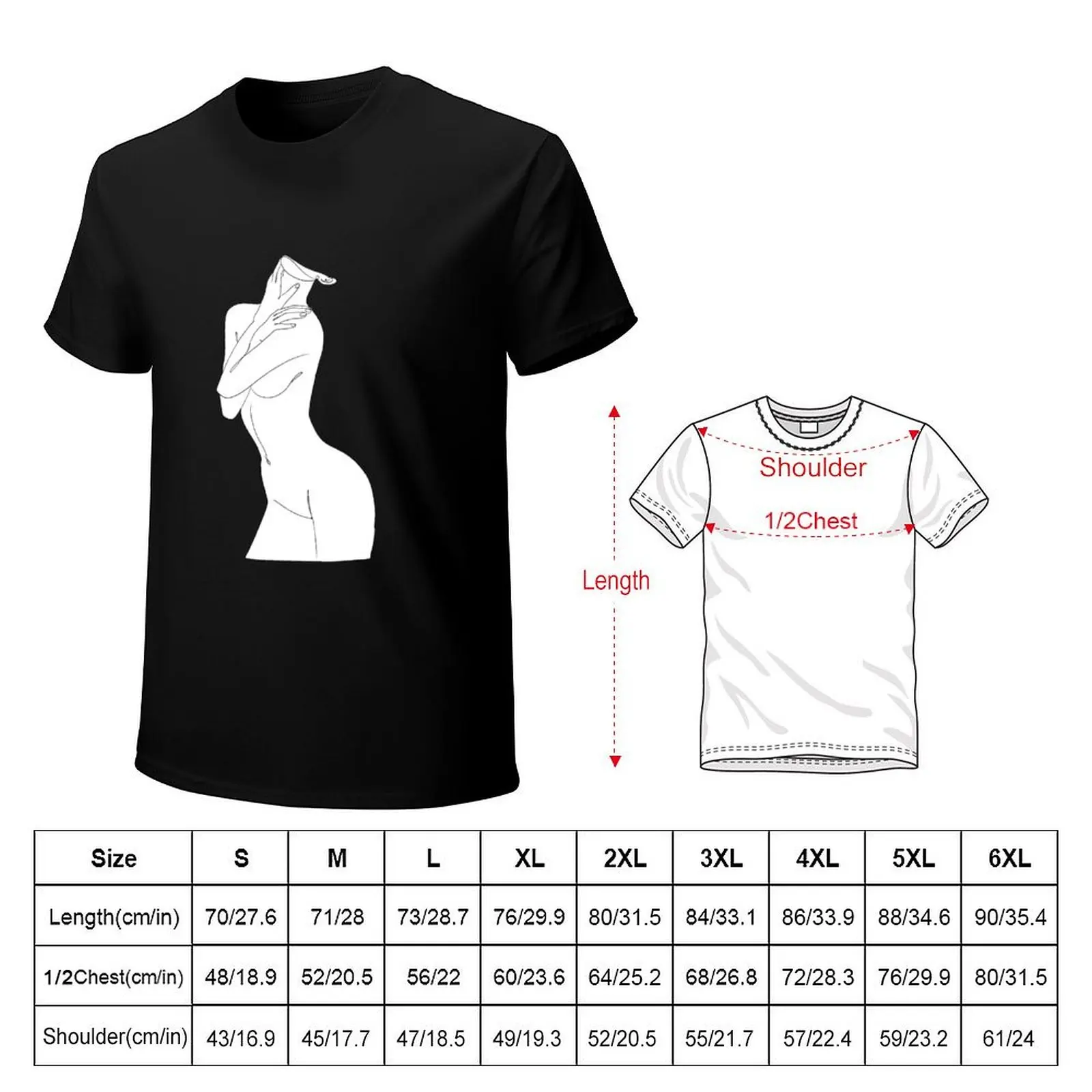 Female Nude . Single Line Drawing T-Shirt Lightweight Running Sports T-Shirt
