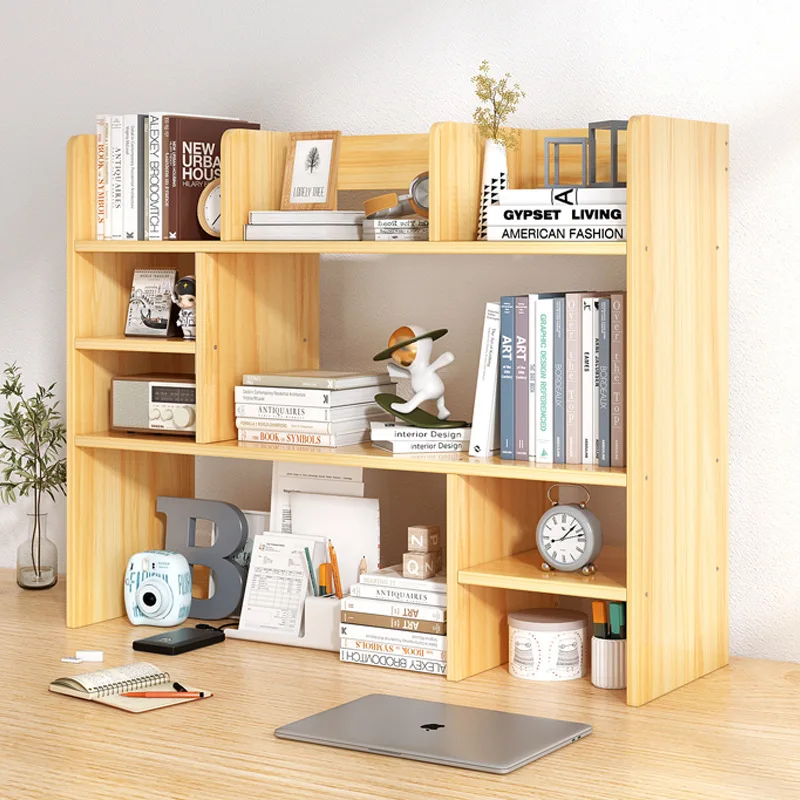 

Small Bookcase Desk Simple Desk Small Bookcase Layered Storage Shelf Multi-layer Desk Shelves for Students