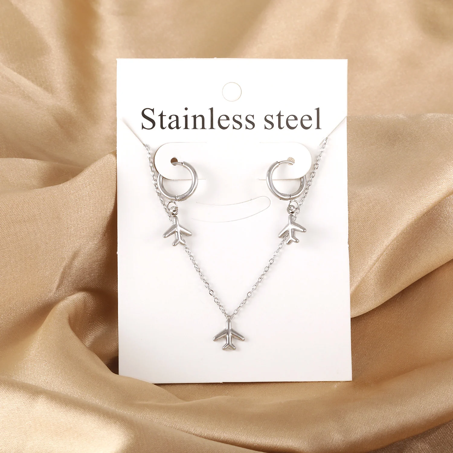 Cute Airplane Jewelry Set for Women
