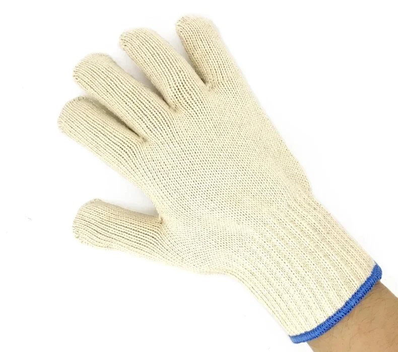 High Quality Thicken Double Cotton 500 Celsius Super Heat Resistant Anti Burn Heatproof Gloves Oven Kitchen White