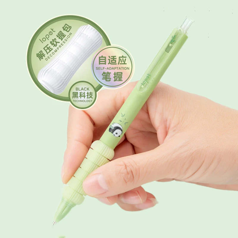 4 Pcs/Set Kawaii Panda Automatic Pencil Cute 0.5mm Black Lead Soft Touch Writing Mechanical Pencils Student School Stationery