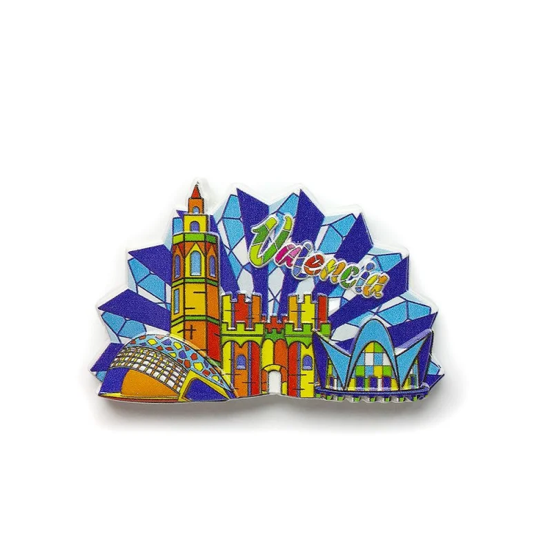 

Spain Valencia Landmark (Torres de Serranos) Architecture 3D Resin Fridge Magnet Imanes para Refrigerador Decoración Hogar