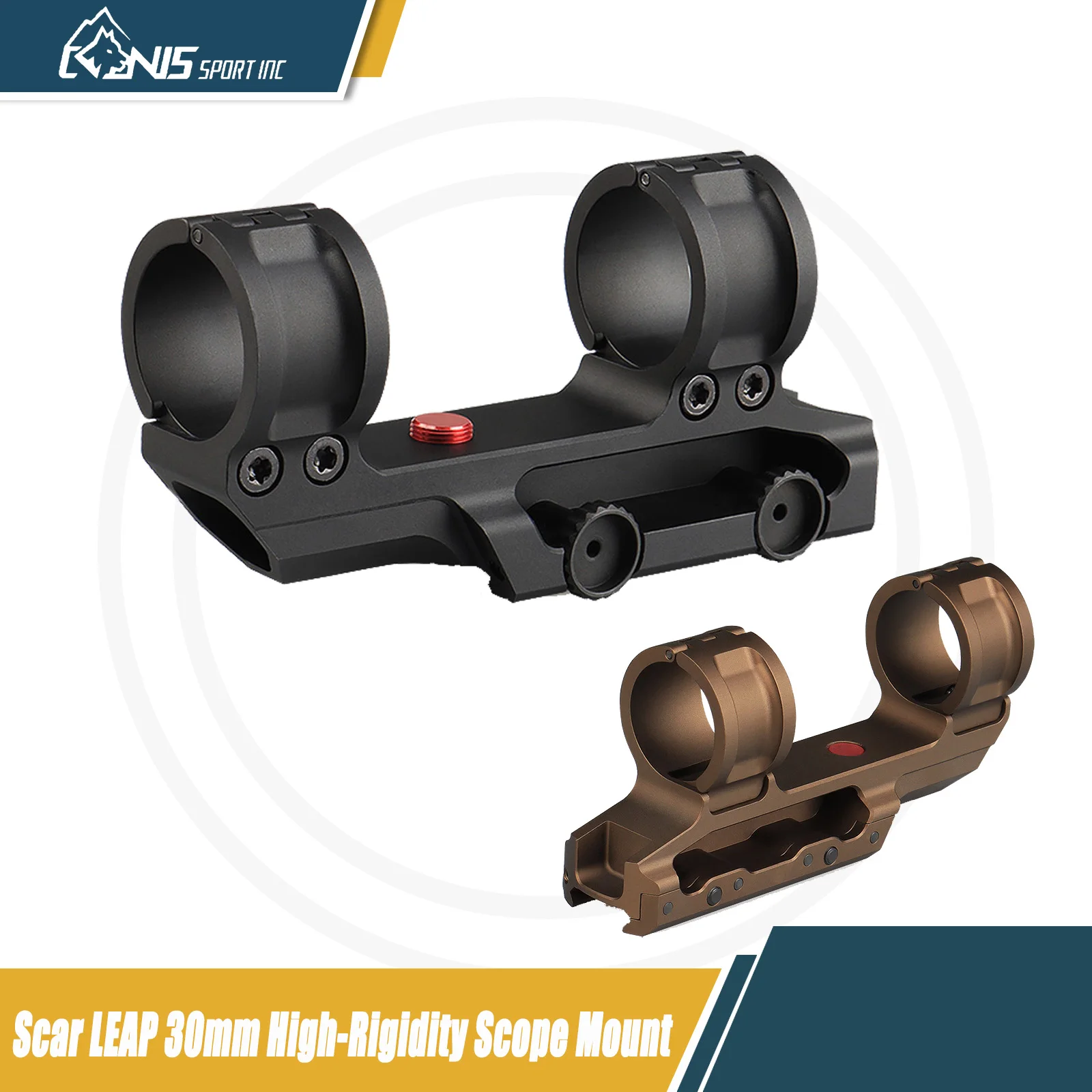 

CANIS SPORT INC 30mm Tactical Scope Mount - 1.57/1.93" Height, 6061 Aluminum, Mil-Spec Rail Fit, Ultra-Light 5.6oz