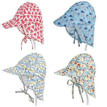 2023New Baby Summer Sun Hat Baby Girls Boys Caps Cartoon Panama Children's Hat UV Protection SPF 50+ Kid Travel Beach Bucket Hat