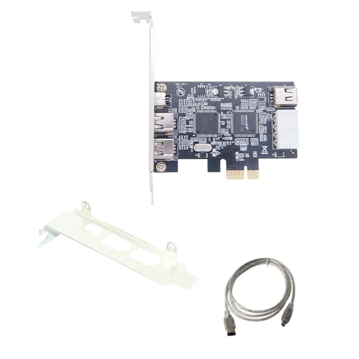 Adaptador de cartão Firewire, PCI-E, 1X, IEEE, 1394A, 4 portas, 3 + 1, 1394 a, PCIe com 6 pinos para 4 pinos cabo