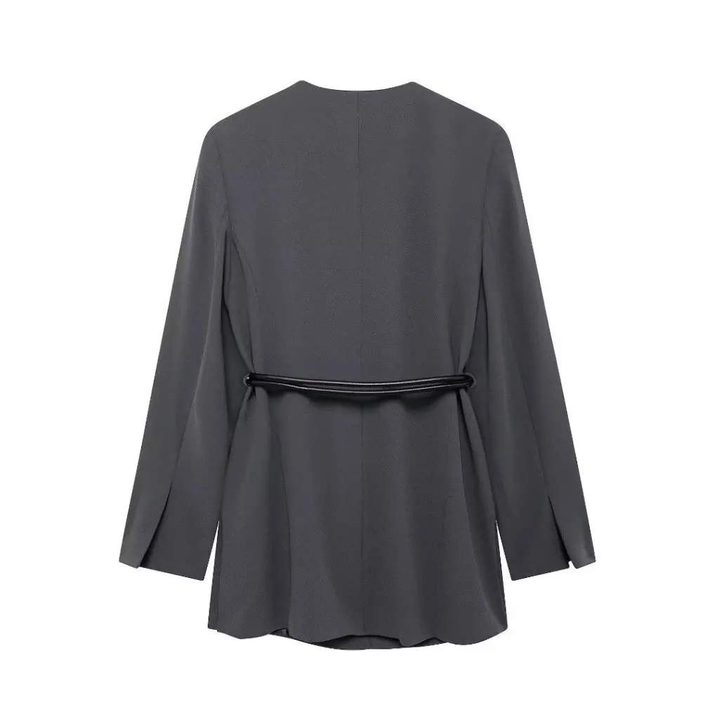 

Women's Autumn New Style Leisure Suit Coat with Belt European And American Fashion Top for