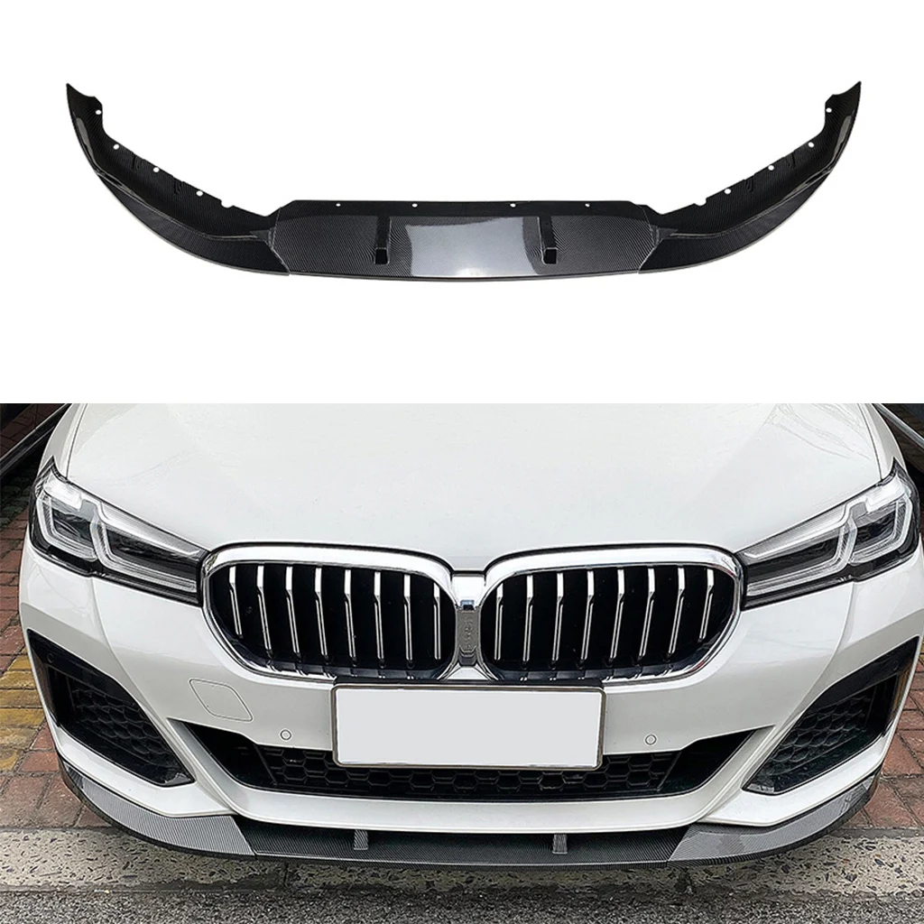 

Glossy black/Carbon Fiber look Front Bumper Lip Diffuser Spoiler For BMW 5 Series G30 525i 530i M Sport 2021+