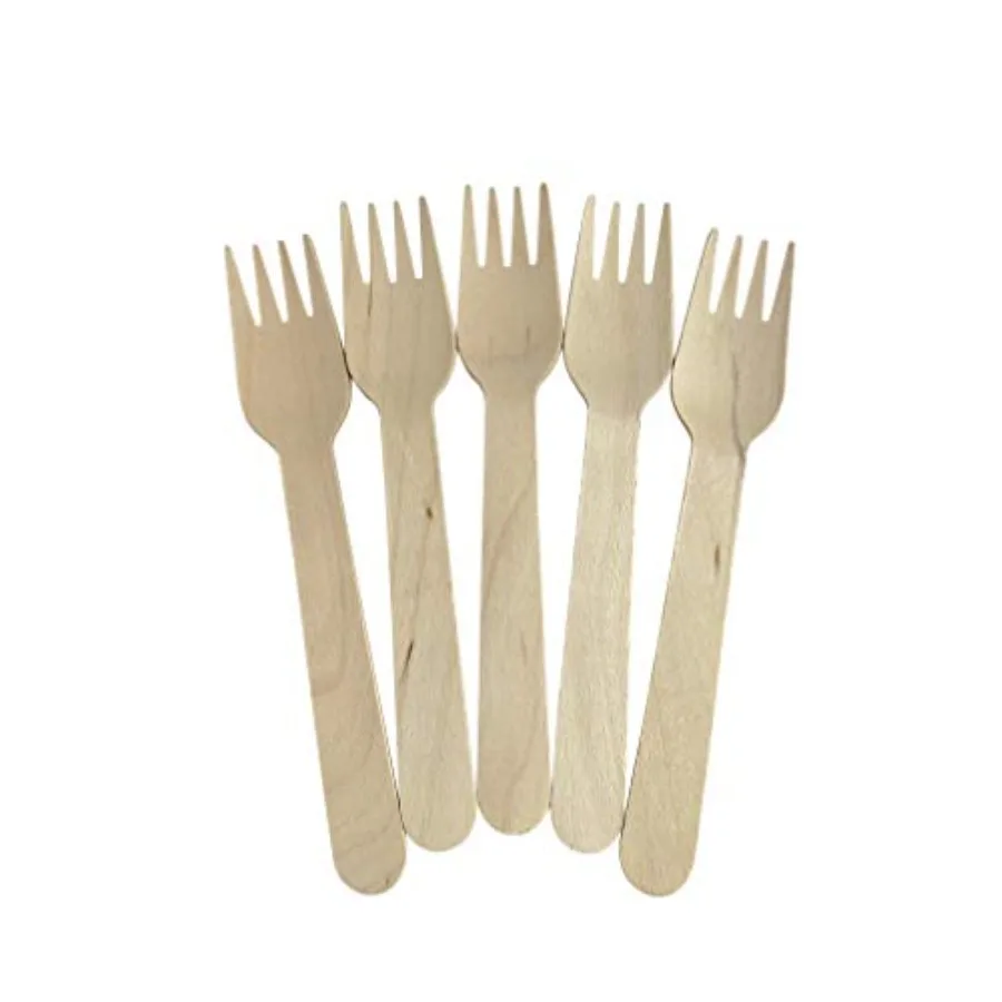 00 Count Disposable Birch Wood Cutlery Forks, Biodegradable and Earth Friendly, 6 Inch Length, Bulk Pack - Packs x 0 Forks