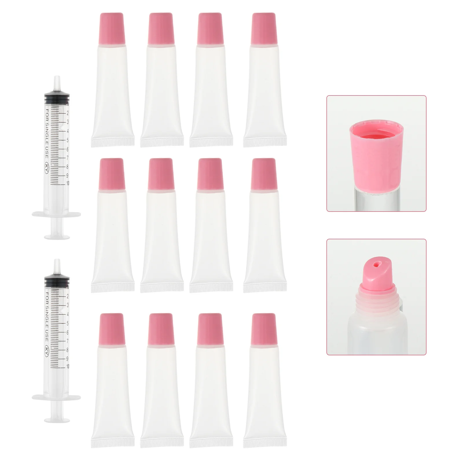 

40pcs 10Ml Empty Lip Gloss Tubes Leak-Proof Reusable Portable Diy Lipstick Container For Cream Lotion Sunscreen Makeup Sample