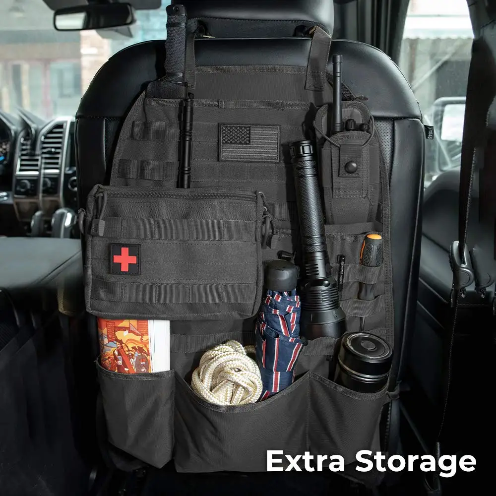 Car Seat Back Organizer Universal Molle Seat Back Organizer Tactical Molle Vehicle Panel Car Seat Cover Protector Storage Pouch