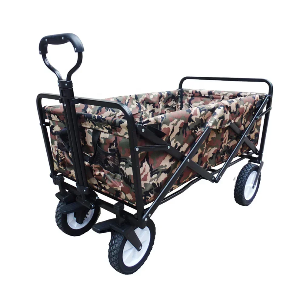 Outdoor Beach Wagon Shopping Compact Garden Heavy Folding Beach Camping Hiking Convenient High Capacity Trolley Cart