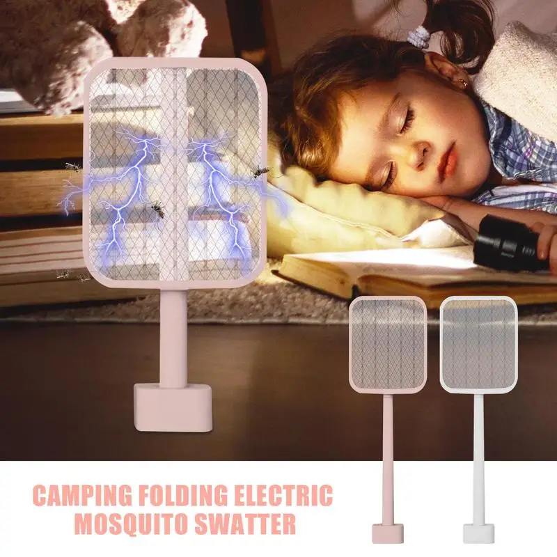 

2026 New Upgrade Handheld Mosquitoes Zapper Racket Folding Design Electric Swatter Racket Electric Swatter Efficient Fly Catcher