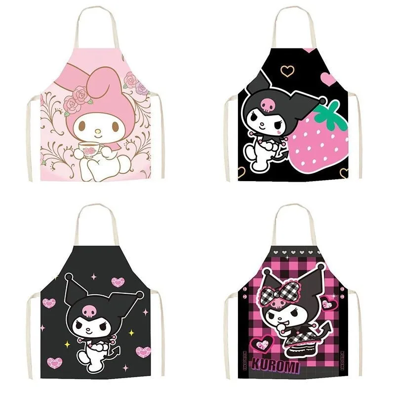 Girly Heart Cartoon New Kuromi Print Cute grembiule Sanrio Cartoon adulto senza maniche Anti-fouling lavori domestici grembiule per la pulizia della cucina