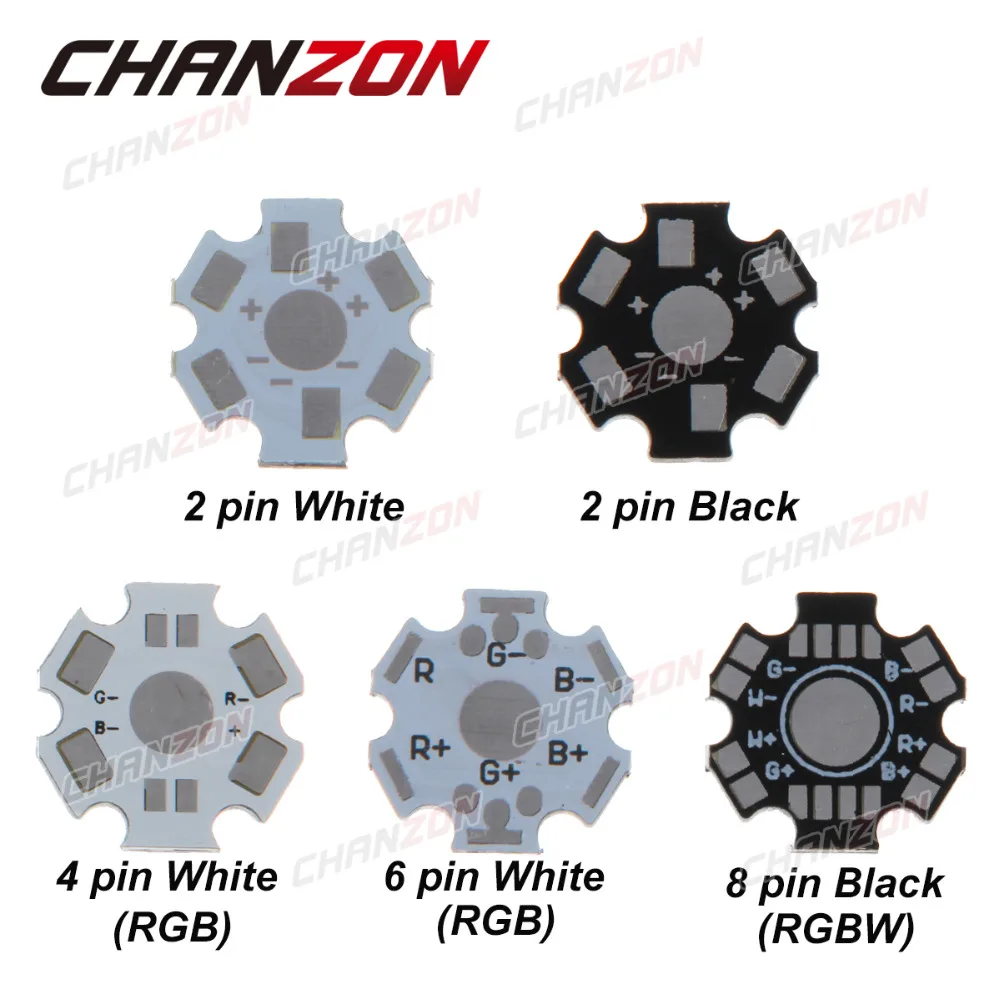 CHANZON 1W 3W 5W LED PCB Board Aluminum Base Plate Heat Sink Substrate 20mm Star Kit DIY Cooling Heatsink 20 mm for 1 3 5 W Watt