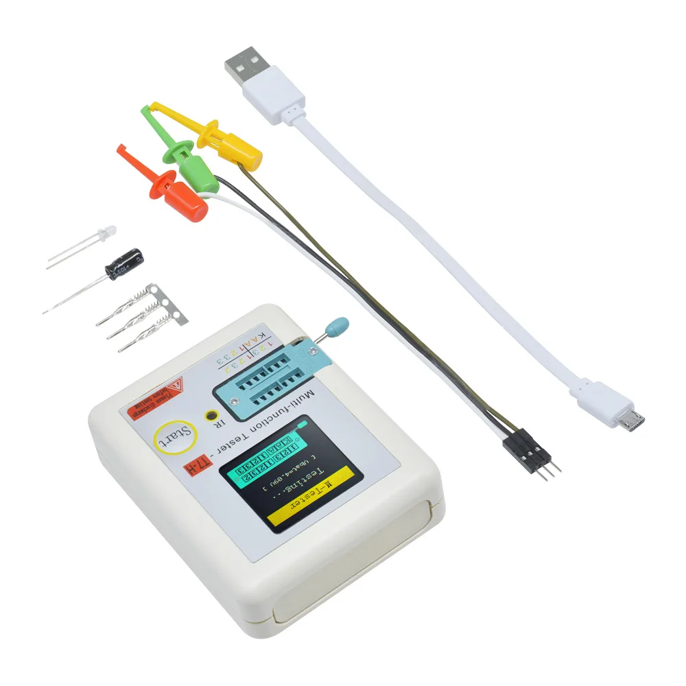 Verificador do transistor do Multi-medidor da exposição do LCD, capacitor do Triode, medidor do teste do resistor, ESR, LCR, NPN, PNP, MOSFET, LCR-TC1, LCR-T7