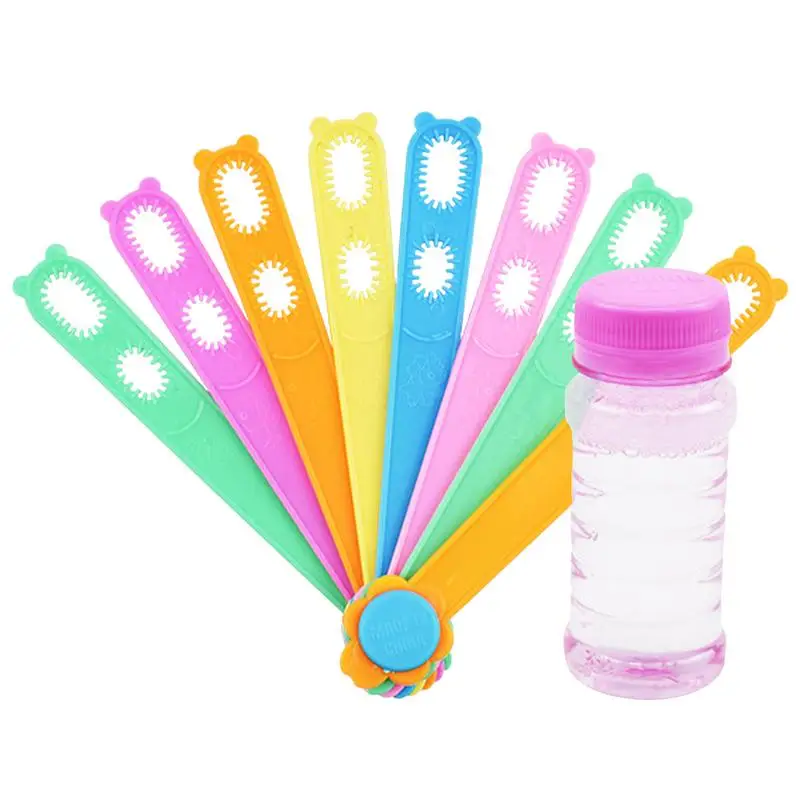 Handheld Bubble Blower Mini Bubble Wand Fan Bubble Stick Ergonomic Outdoor Bubble Stick Includes 1 Bubble Solution Handheld