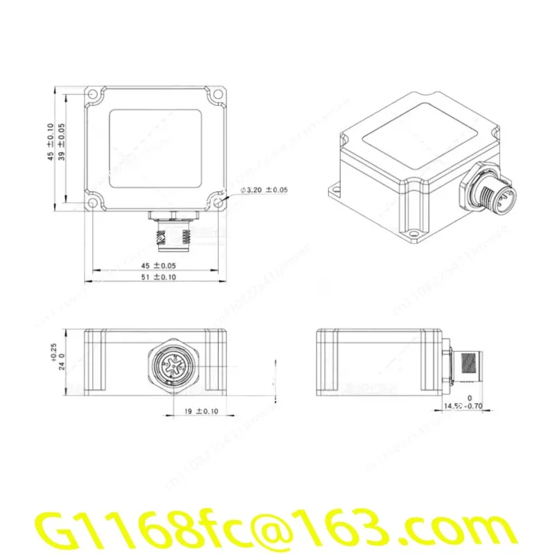 High Precision 9-Axis Attitude Sensor Gyroscope Module LPMS-IG1 RS232