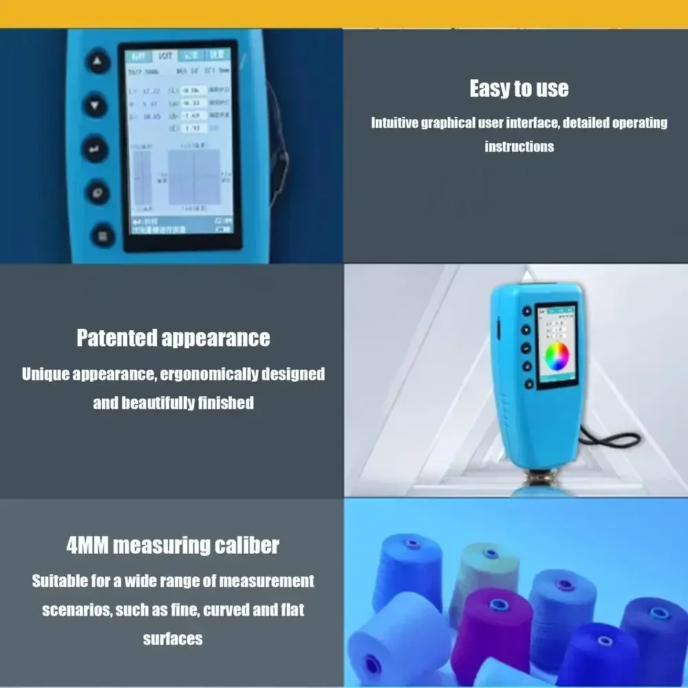Handheld Portable Colorimeter Color Analyzer Tester 4MM Φ4mm CIELAB CIE8/d Digital Screen Display Coating Printing Model Meter