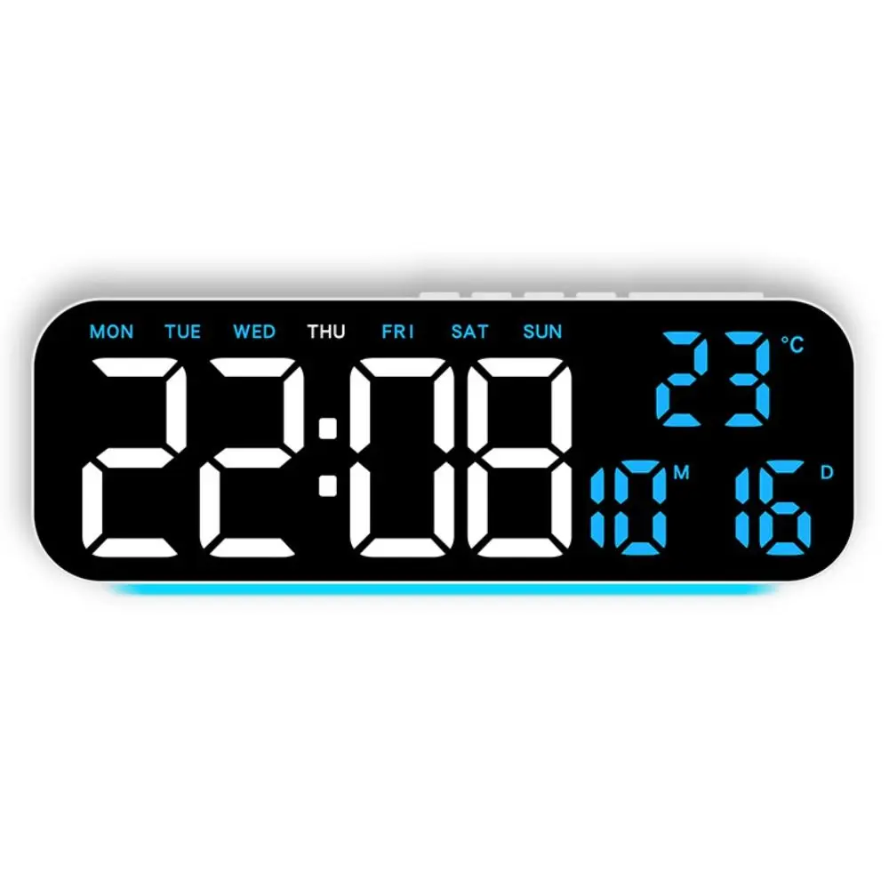 

Wall-mounted Electronic Wall Clock Multi-functional Date Digital LED Clocks 12/24H Calendar Display Table Clock for Bedroom