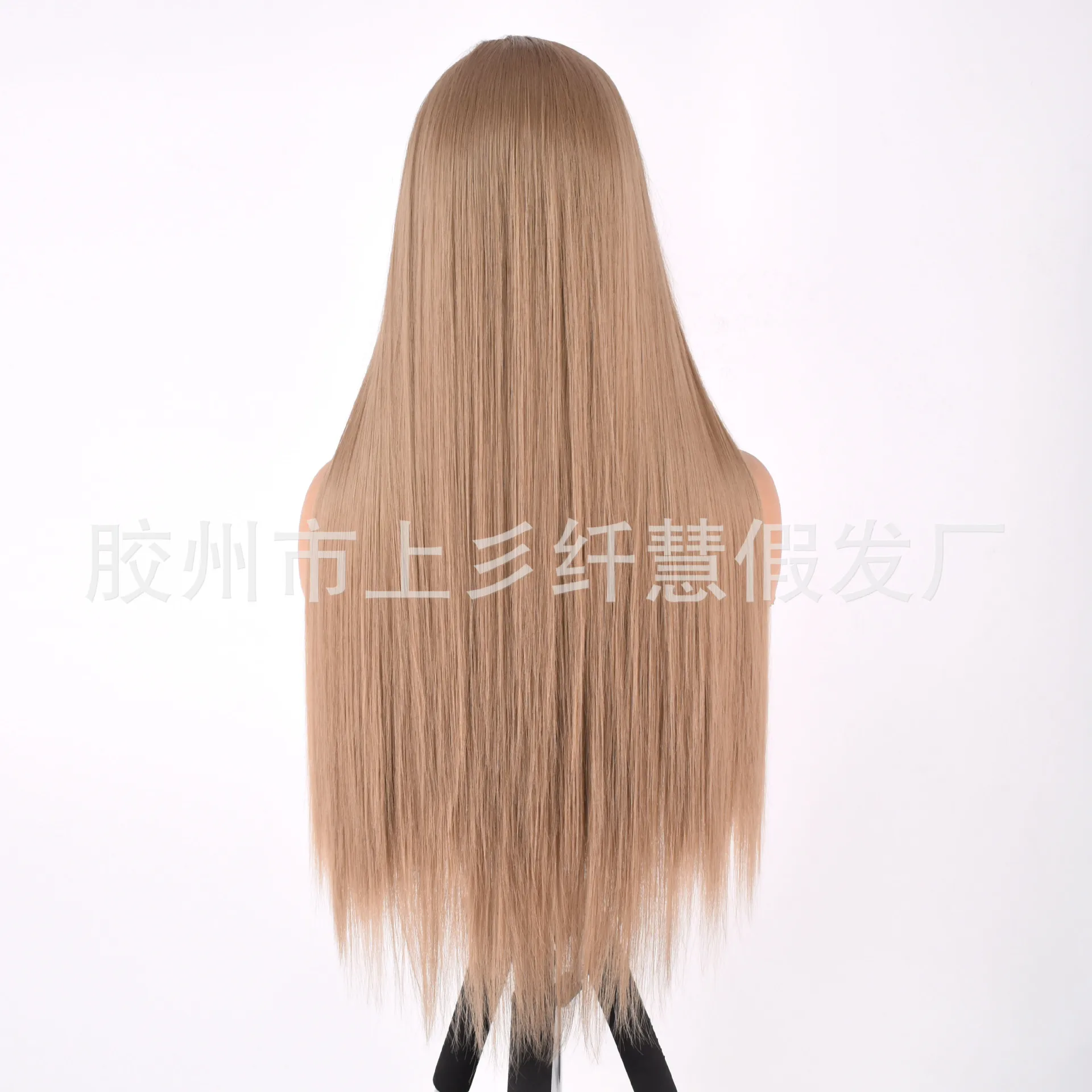 Synthetic Lace Front Wig Ombre Ash Blonde Long Straight Matte Fiber Hand Tied Free Part Natural Look Cosplay Party Heat