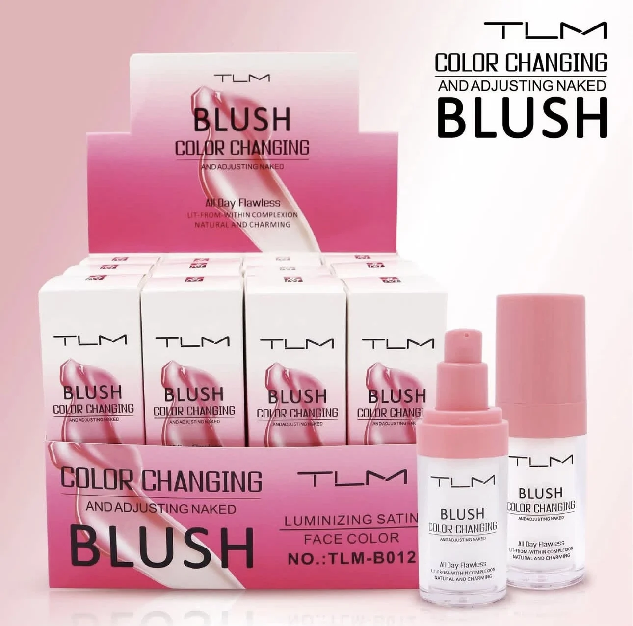 TLM Podkład w płynie zmieniający kolor Rozjaśniający Nawilżający Długotrwały Korektor Całodniowy Bezskazowy Markowy Róż do Policzków Makijaż do twarzy