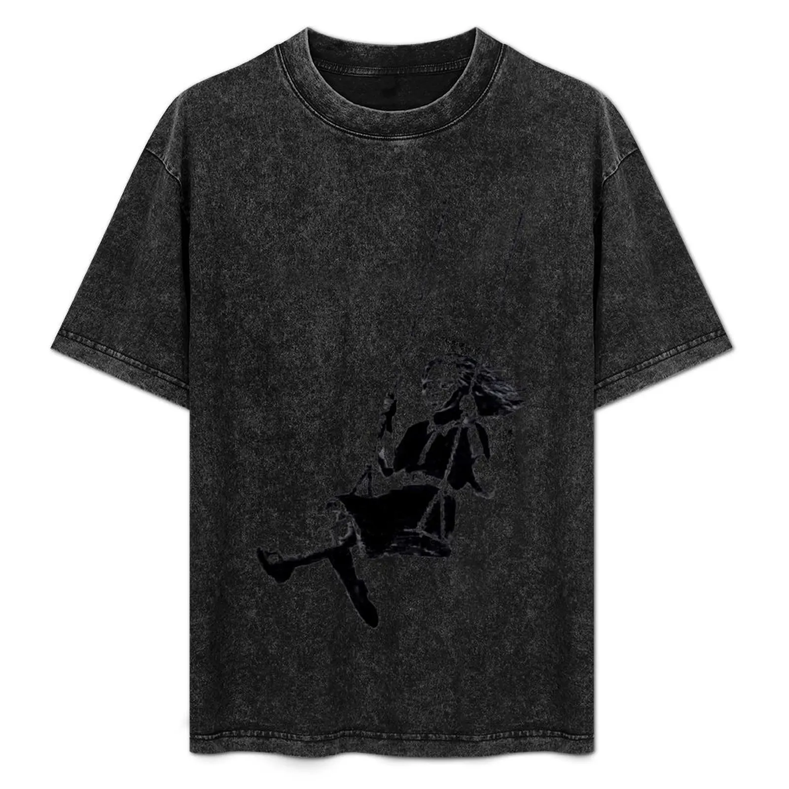 Girl on Swing T-Shirt Soft Basic Cotton Short Sleeve Tee
