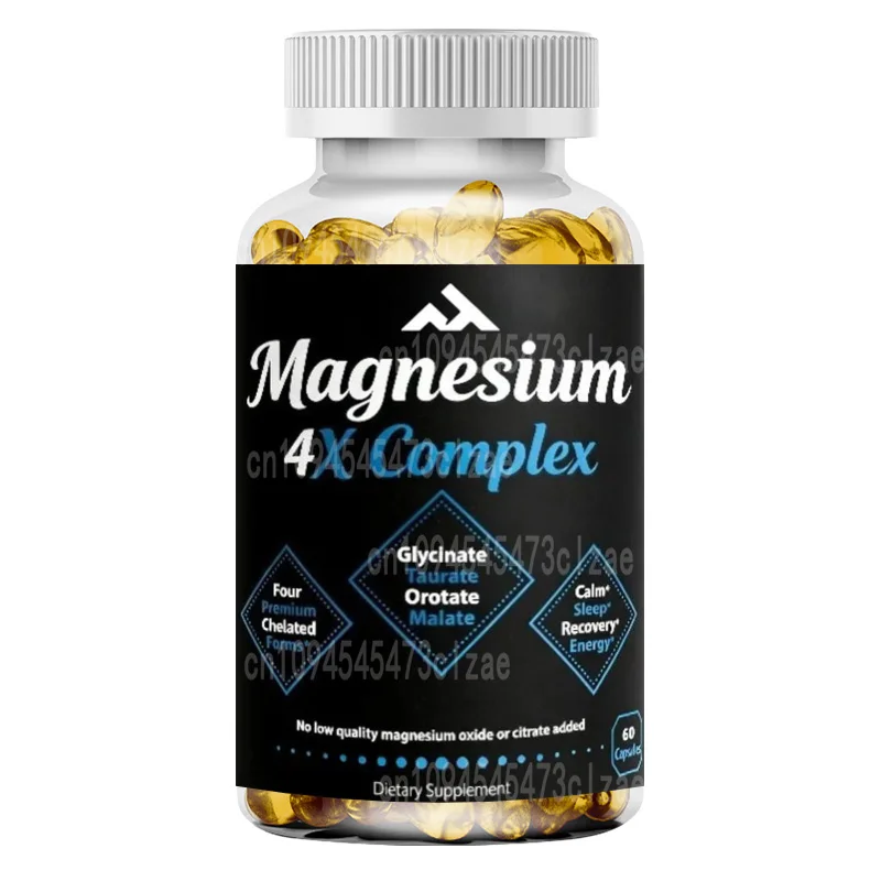 Magnesium Composite Supplement Capsules Containing Glycine, Taurine, Malic Acid, and Whey Acid Complex -60 Capsules